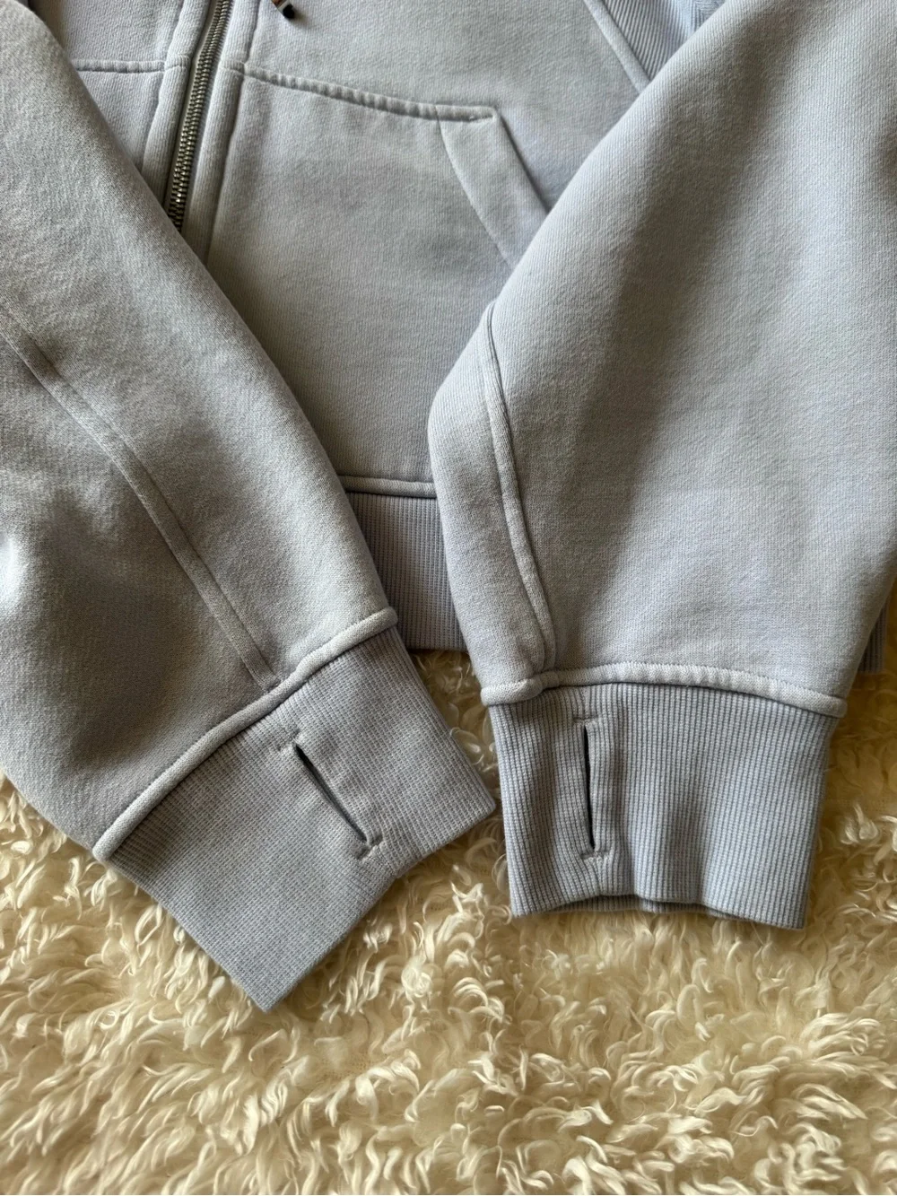 Lululemon Scuba Oversized Full Zip Hoodie Sweatshirt in Blue Linen Size M/L